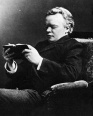 Josiah Royce, Candid photograph, Reading book, c42 years of age, 1895. (Photo by JHU Sheridan Libraries/Gado/Getty Images)