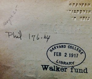 Widener Library. Harvard University. Widener Harvard Depository Phil 176.64